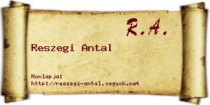 Reszegi Antal névjegykártya